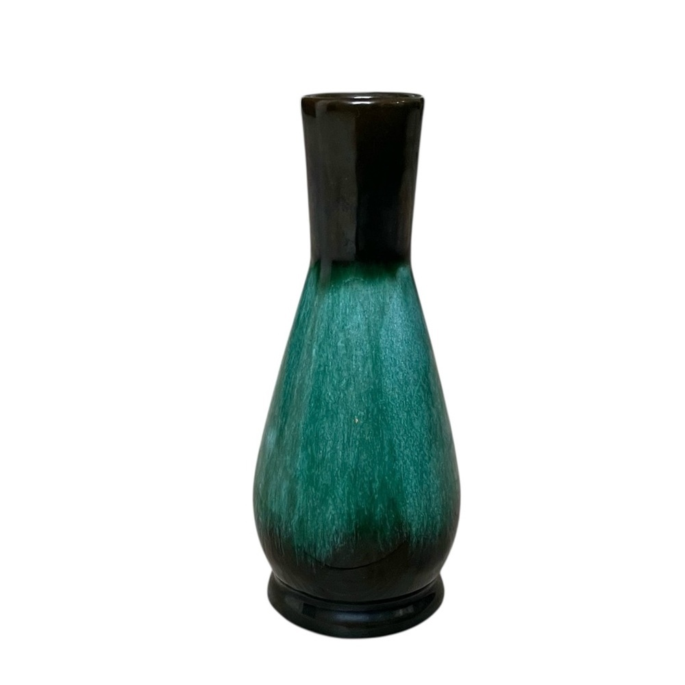 BLUE MOUNTAIN POTTERY Vintage Ceramic VaseTeal Black